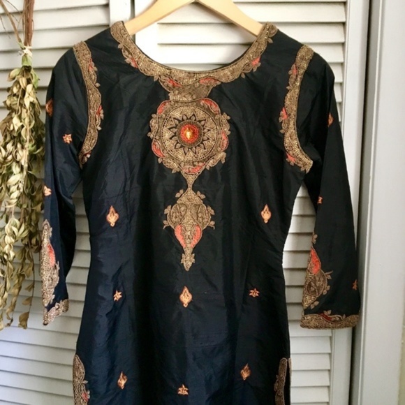 {Wasim Khan} Indian Bohemian Embroidered Dress, S - Picture 4 of 8
